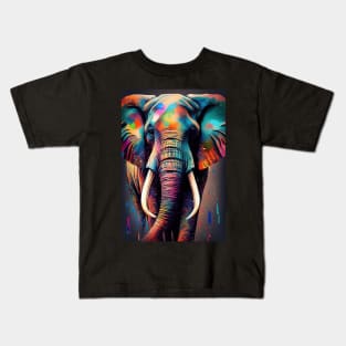 Colorful Elephant in Pop Art Style - A Fun And Playful Art Design For Animal lovers Kids T-Shirt